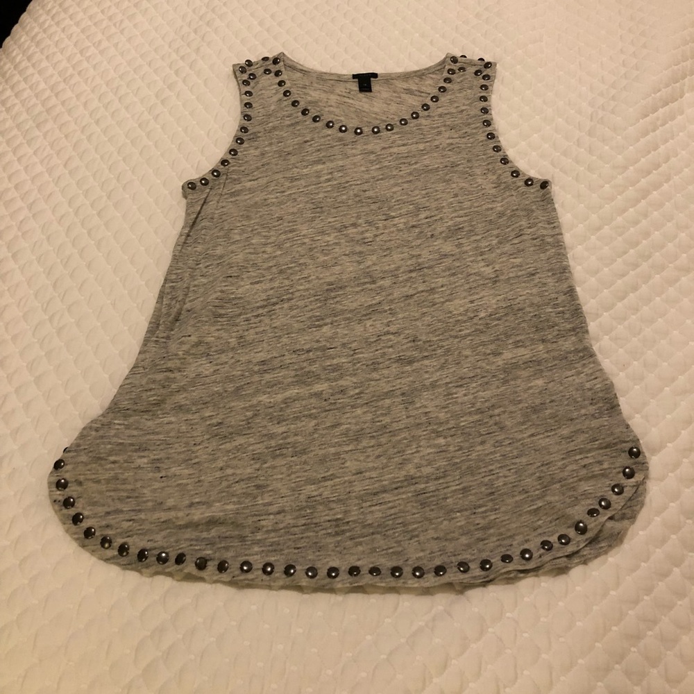 J. Crew gray linen studded tank top